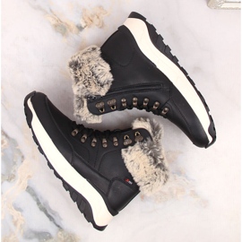 Botines de mujer impermeables de piel con aislamiento de lana, negro Rieker W0063-00 7