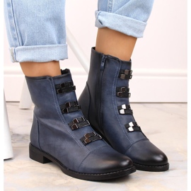 Botines de tacón plano con aislamiento para mujer, azul Jezzi 3