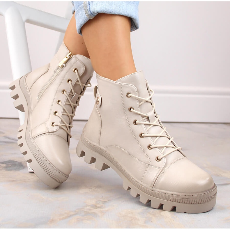 Botines de mujer beige Potocki SZ12168 1 Botines de mujer beige Potocki SZ12168 1