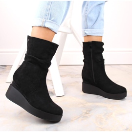 Botas de cuña de ante para mujer, aislantes, negro, T.Sokolski Z23-370 2