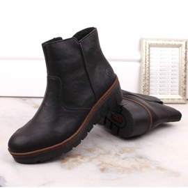 Botas de cuña de mujer cómodas y aislantes en color negro Rieker X9165-00 7