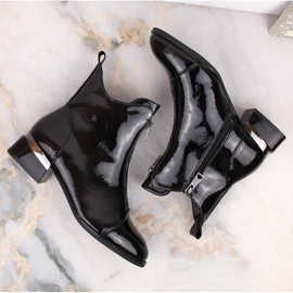 Botas aislantes de charol para mujer con cremallera, negro Vinceza 58156 6