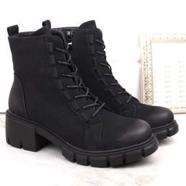 Botas aislantes para mujer con cordones y cremallera, negro Jezzi RMR2038-39 4