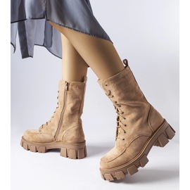 Botas altas con aislamiento marrón claro de Ines beige 1
