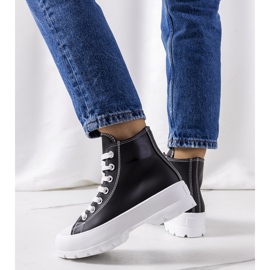 Zapatillas negras en la plataforma Curley negro 2