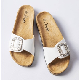 BM Chanclas blancas decoradas con pedrería Millicent blanco 3