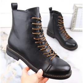 Botas aislantes de mujer con cordones y cremallera, negro Vinceza 58175 4
