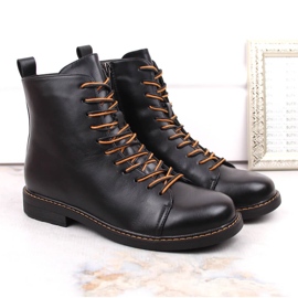 Botas aislantes de mujer con cordones y cremallera, negro Vinceza 58175 5