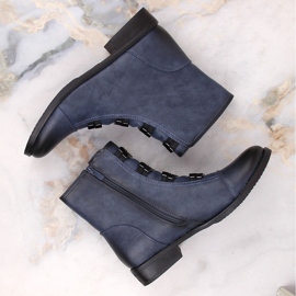 Botines de tacón plano con aislamiento para mujer, azul Jezzi 6