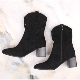 Botas cowboy caladas de mujer, sin aislamiento, negras Jezzi ASA217-4 negro 6