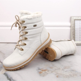 Botines de mujer impermeables de piel con aislamiento de lana, blanco Remonte R8480-80 13