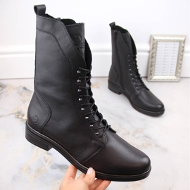 Botas de mujer cómodas y aislantes de piel, negro Remonte D8380-01 12