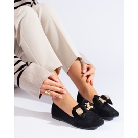 Mocasines de mujer Shelovet de ante negro 2