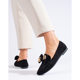 Mocasines de mujer Shelovet de ante negro 3