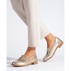 Mocasines clásicos de mujer Shelovet dorados 3