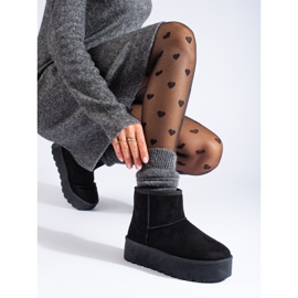 Botas de nieve para mujer en la plataforma Shelovet negra. negro 2