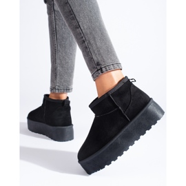 Botas de nieve cortas negras con plataforma Shelovet. negro 1 Botas de nieve cortas negras con plataforma Shelovet. negro 1