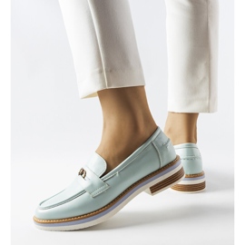 Mocasines Orlanda de piel color menta verde 2