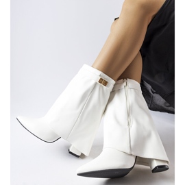 Botas blancas con parte superior enrollada de Aya blanco 2