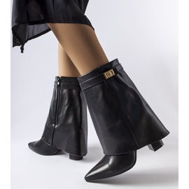 Botas negras con parte superior enrollada de Aya negro 1