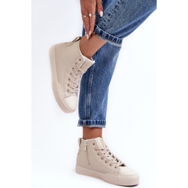 Zapatillas De Mujer Aislante Con Cremallera Beige Claro Big Star MM274018 9