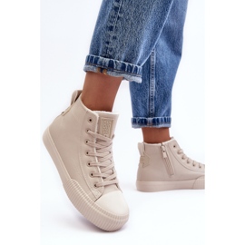 Zapatillas De Mujer Aislante Con Cremallera Beige Claro Big Star MM274018 2