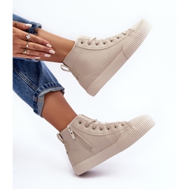 Zapatillas De Mujer Aislante Con Cremallera Beige Claro Big Star MM274018 3