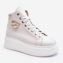 Zapatillas Mujer Cremallera Alta Lemar Blanco Katerin 3