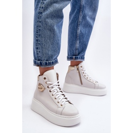 Zapatillas Mujer Cremallera Alta Lemar Blanco Katerin 10