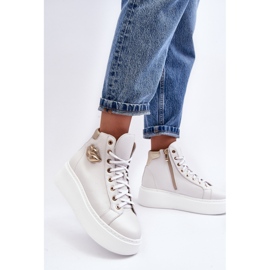 Zapatillas Mujer Cremallera Alta Lemar Blanco Katerin 6