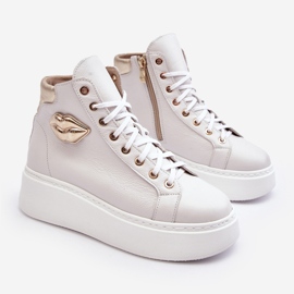 Zapatillas Mujer Cremallera Alta Lemar Blanco Katerin 4