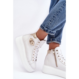 Zapatillas Mujer Cremallera Alta Lemar Blanco Katerin 7