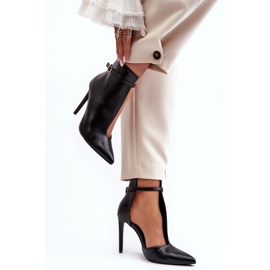 WS1 Botines Mujer de Piel con Tacón Alto, Negro Amalundi 3