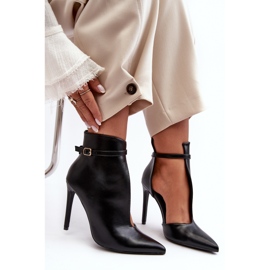 WS1 Botines Mujer de Piel con Tacón Alto, Negro Amalundi 5