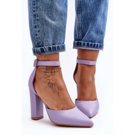 Salón de Piel con Tacón Alto, Morado Salira violeta 2
