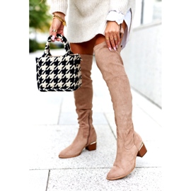 Botas Largas Ante Lycra Evento 20KZ35-3330 Beige 4