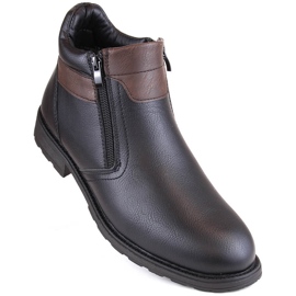Botas de hombre con cremalleras negras aisladas, estilo hombre WS-001 negro 1 Botas de hombre con cremalleras negras aisladas, estilo hombre WS-001 negro 1