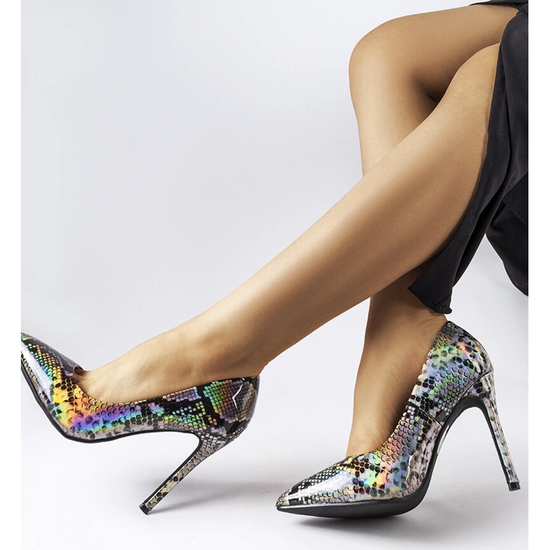 Ella tacones lacados plata 1