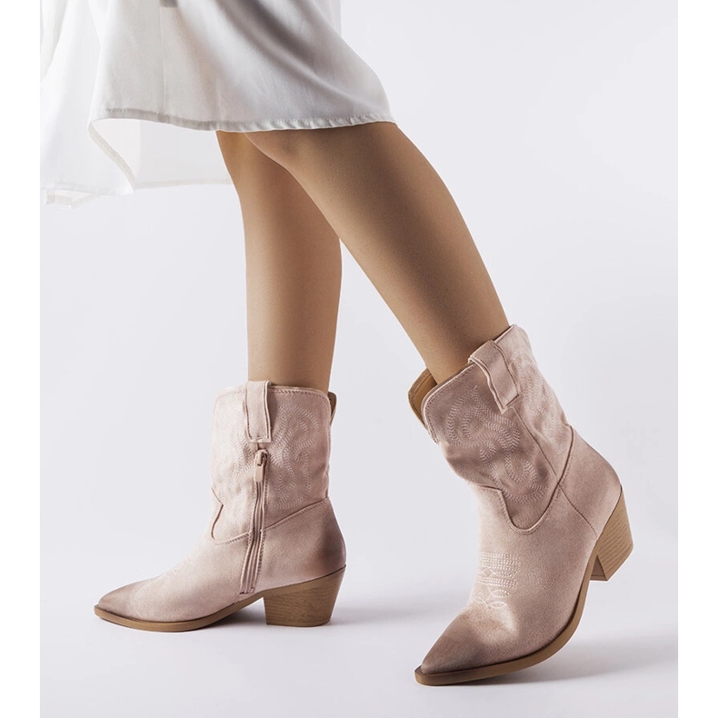 Bota cowboy Ernestine clásica rosa rosado 1