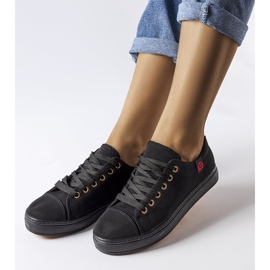 Zapatillas de tela negras de Descoteaux negro 1
