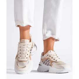 Zapatillas de mujer con suela gruesa beige Shelovet. 2