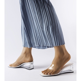 Chanclas de cuña transparentes blancas de Wyatt incoloro 1