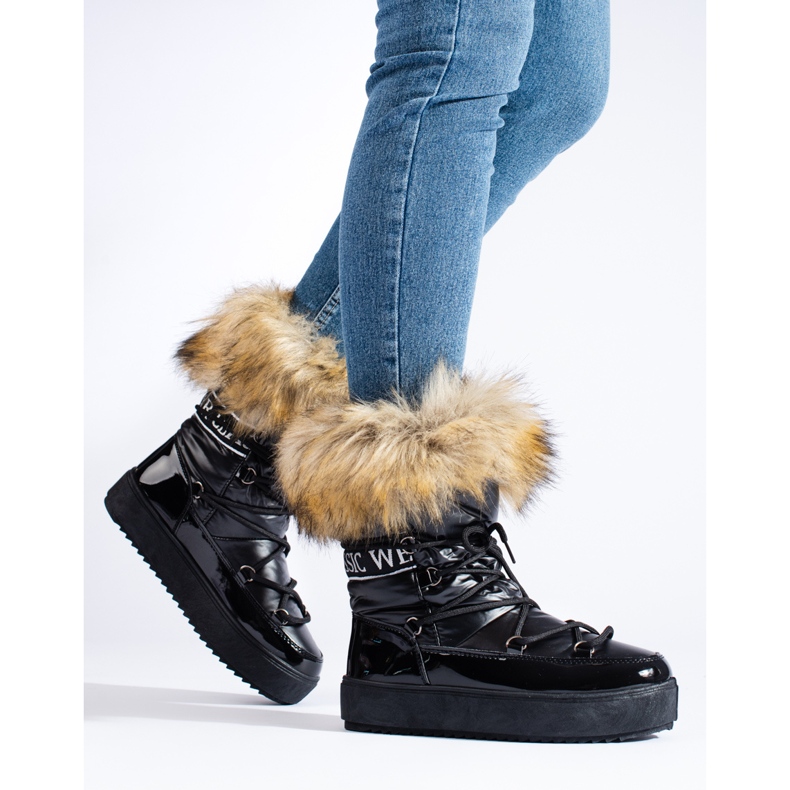 Vinceza Botas de nieve Shelovet negras con pelo. negro 1
