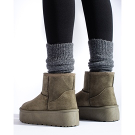 Botas de nieve de mujer Shelovet con plataforma en color verde 2