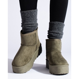 Botas de nieve de mujer Shelovet con plataforma en color verde 3