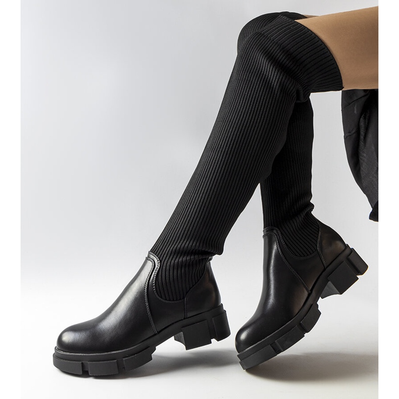 Botas altas hasta el muslo negras de Ates negro 1 Botas altas hasta el muslo negras de Ates negro 1