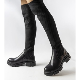 Botas altas hasta el muslo negras de Ates negro 2