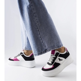 Zapatillas con plataforma negras y rosas de Gidle negro 2
