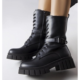 Botas de trabajo con cordones negras de Rive negro 1