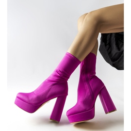 Botines de raso rosa de Glus rosado 1